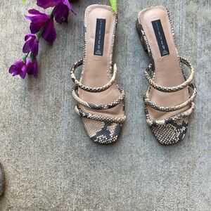 Steve Madden Snakeskin Pattern Sandals - Tan and Black Size 8